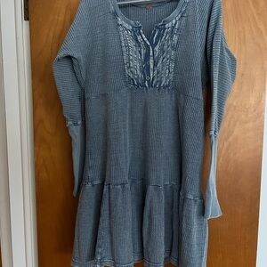Free People Blue Long Sleeve Dress
